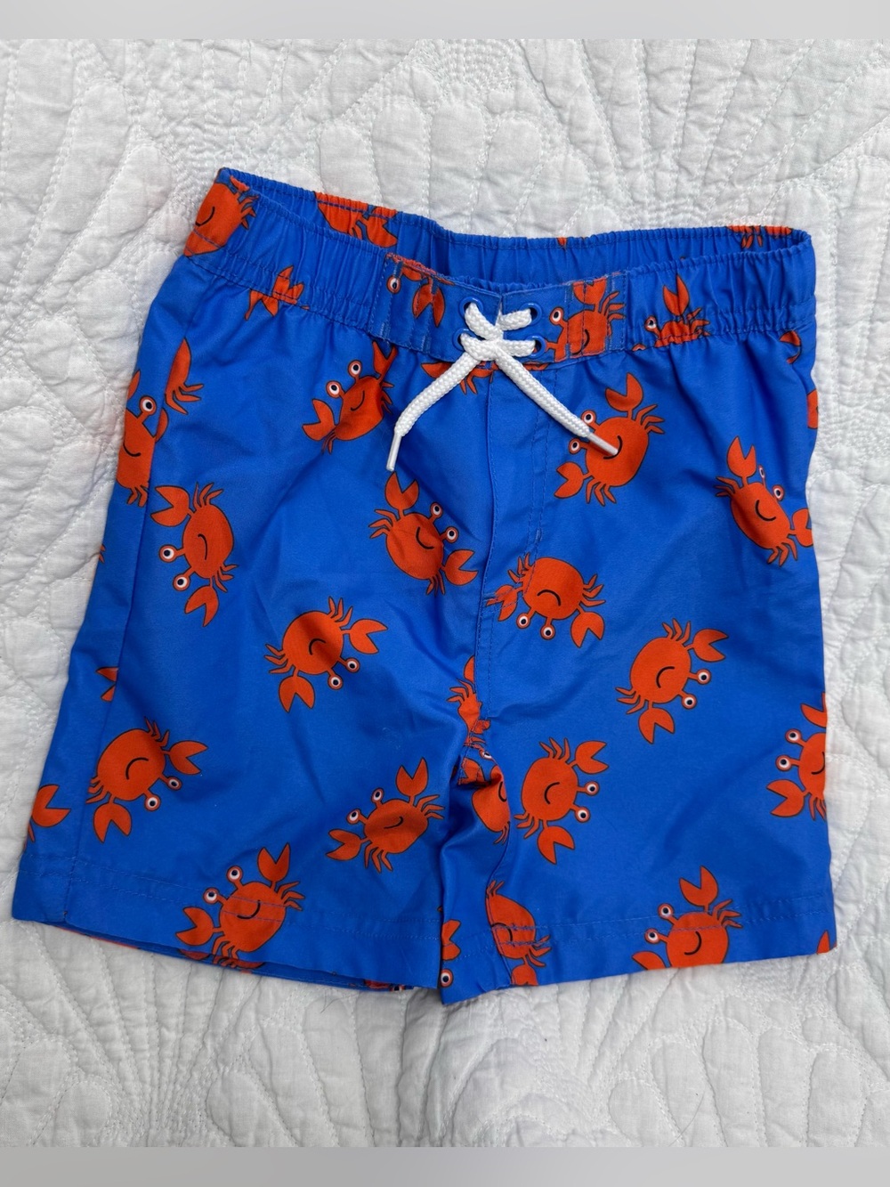 Little Me - Kids Blue Crab Print Swim Shorts -2T